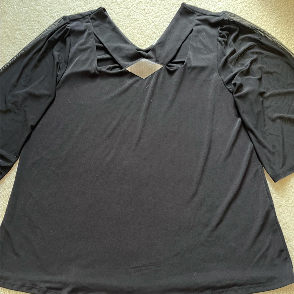 NY Collection Black Women's Top